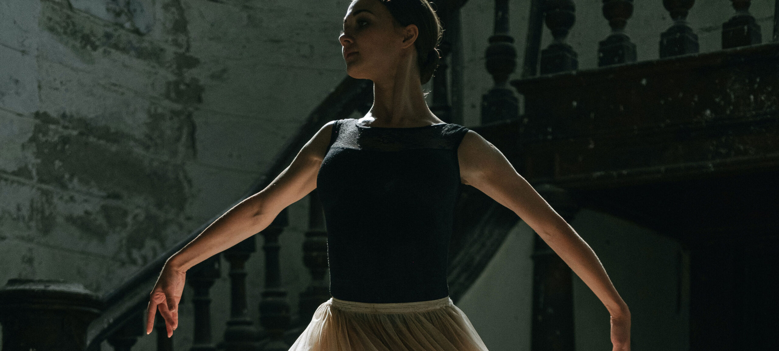 Ballet Dancer Wearing White Skirt